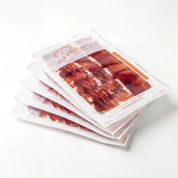 Jamon cebo iberico 50% Raza Iberica sobre 80gr. Pack de 10