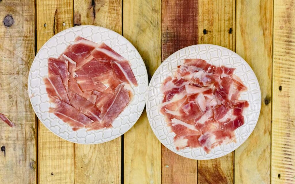 jamón ibérico recién cortado